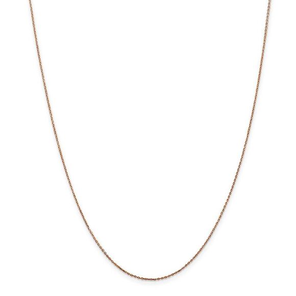 0.8mm 14k Rose Gold Solid Diamond Cut Cable Chain Necklace, 18 Inch - Picture 2 of 8